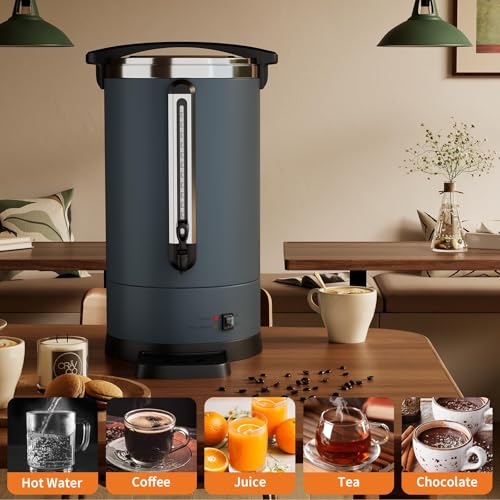 Image of Commercial Electric Coffee Urn, 100-Cup Capacity, 14L / 3.8 Gal Stainless Steel Coffee Maker with Double-Wall Insulation - Great for Catering, Events, Weddings, Parties & Buffets