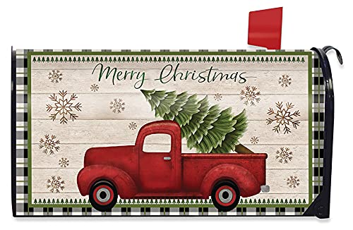 Merry Christmas Pickup Truck Magnetic Mailbox Cover Standard Briarwood Lane #TOP14