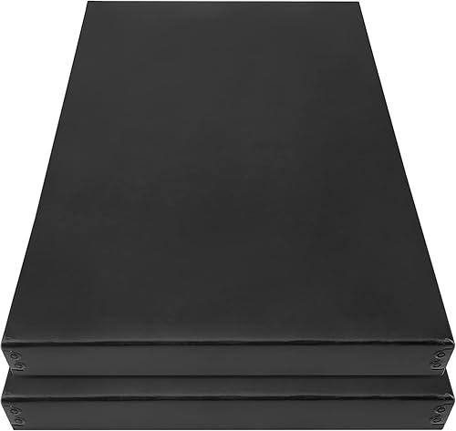 Vista 98 de Lineco, Caja de almacenamiento de archivos de museo de color tostado de 9 x 12 pulgadas, diseño frontal caído. Sin ácidos con borde de metal.