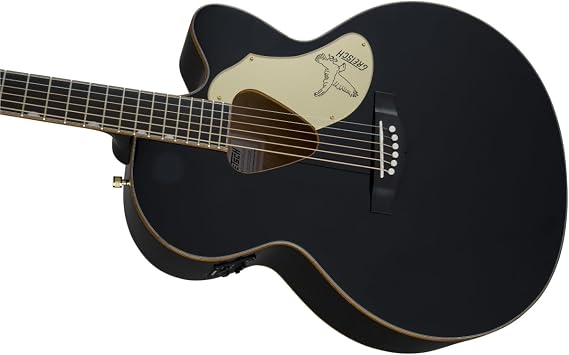 Gretsch G5022CBFE Rancher Falcon Jumbo Cutaway Acoustic-Electric Guitar - Black | Jumbo Cutaway Body, Fishman Presys III Preamp and Tuner, Solid Spruce Top, Laminated Maple Back and Sides, Black Finish