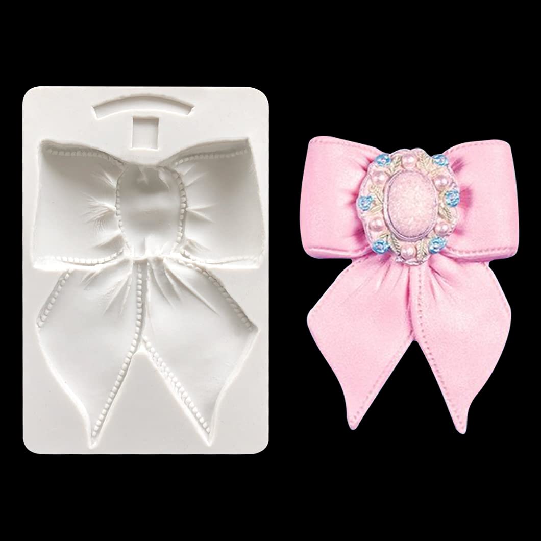 Rolin Roly Bowknot Fondant Mold Silicone Mini Bow Tie Molds Candy Cake Mould Polymer Clay Moulds DIY for Cupcake Jelly Sugar Toppers Pastry Gumpaste Sugarcraft Cake Decorating