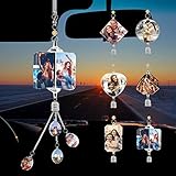 Personalized Photo Car Hanging Accessories, Custom Rearview Mirror Hanging Accessories Crystal, Custom Vehicle Interiors Ornament, Customized Pendant Picture Frame for Car, Home Decoration