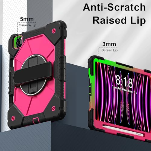 Coque iPad 11 antichoc silicone robuste avec support rotatif et sangle épaule - 4