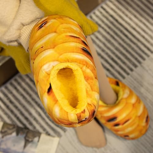 Bread Slippers for Women, Adult Winter Warm Non-Slip Home Shoes, Funny Novelty Cartoon Cotton Slippers3
