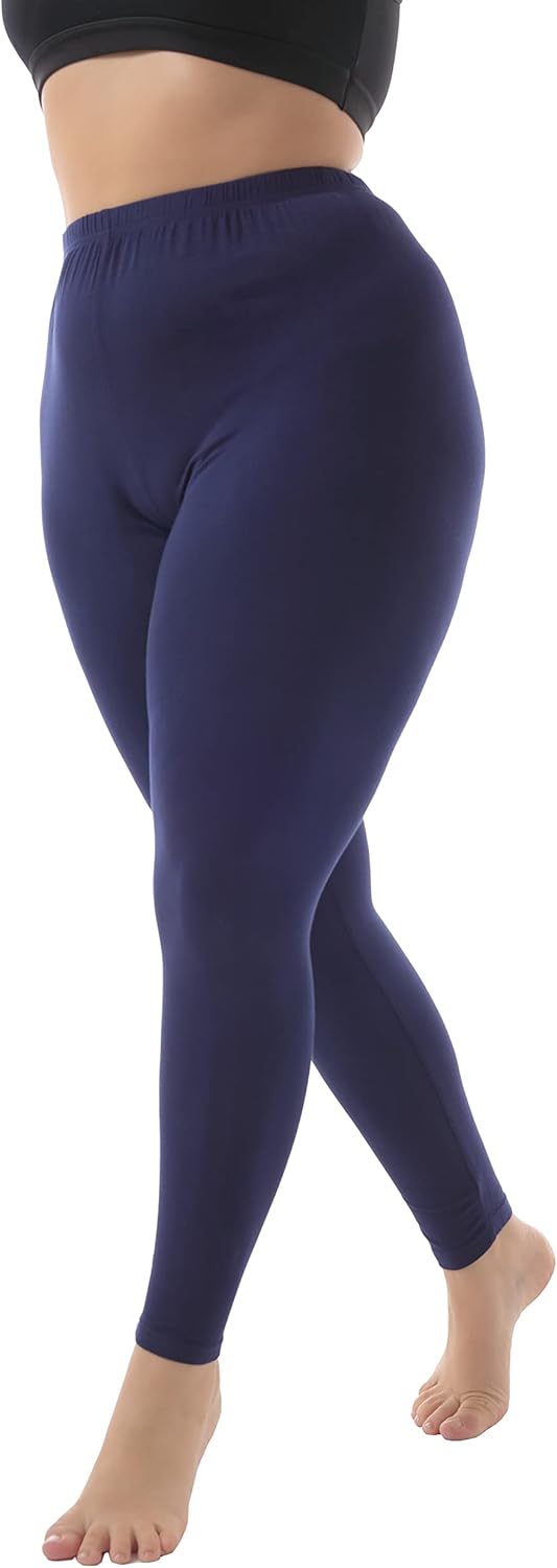 ZERDOCEAN Women's Plus Size Stretchy Soft Lightweight Full Length Leggings - Image 3