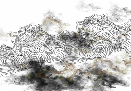 Papier peint géométrique 3D salon tapisserie murale lignes d'eau - 2