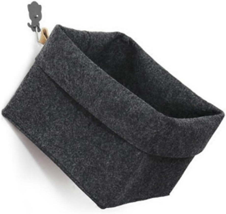 Holibanna Black Felt Storage Basket for Magazines and Beauty Supplies