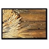  Poster in cornice bianca Wall Art Decor 60x40cm Diversi campi di grano su tavole di legno No. H10730M_RAPL1E