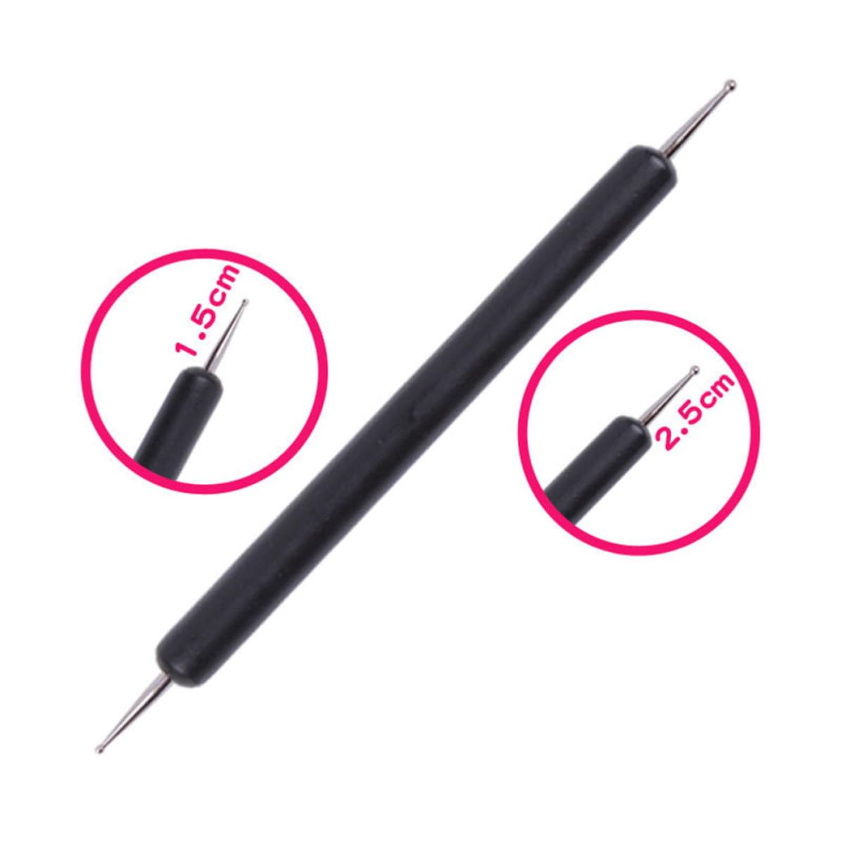 5pcs Black Double Ended Stylus Nail Dotting Tools for Nail Art