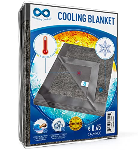 Everlasting Comfort Cooling Blanket for Hot Sleepers - Dual Sided Bamboo Summer Blanket Reduces Body Temperature up to 10 Degrees in Under 5 Minutes - Light Cooling Throw Blanket for Sleeping (60x80)