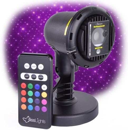 Purple Laser Light Projector by BlissLights Commercial Grade Indoor or Outdoor Laser Star Spotlight Includes Wireless Remote, 16 LED Accent Colors, Timer, Stake, and Thousands of FireFly Pinpoints