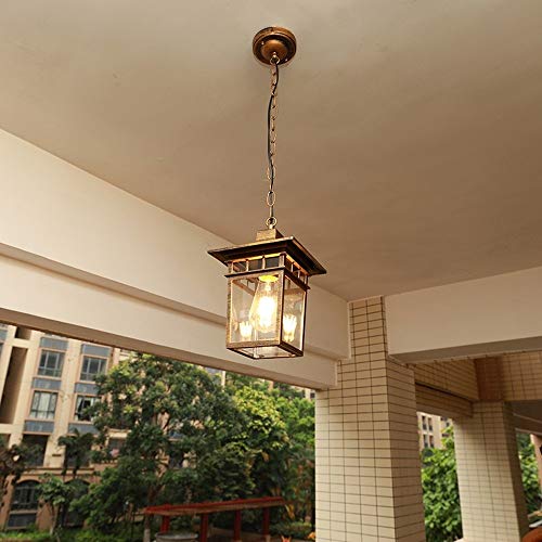 Plafonnier suspension balcon étanche IP55 lustre e27 bronze 28cm