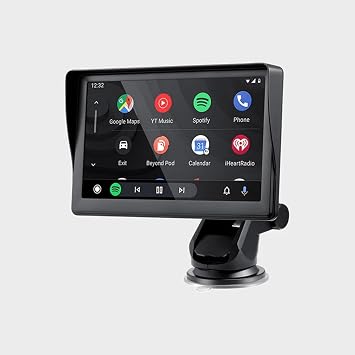 7" Portable Car Stereo Wireless CarPlay & Android Auto Screen for 2024 Latest Car Portable Touchscreen Display with Bluetooth, GPS Navigation, Voice-Control, 360 Rotation