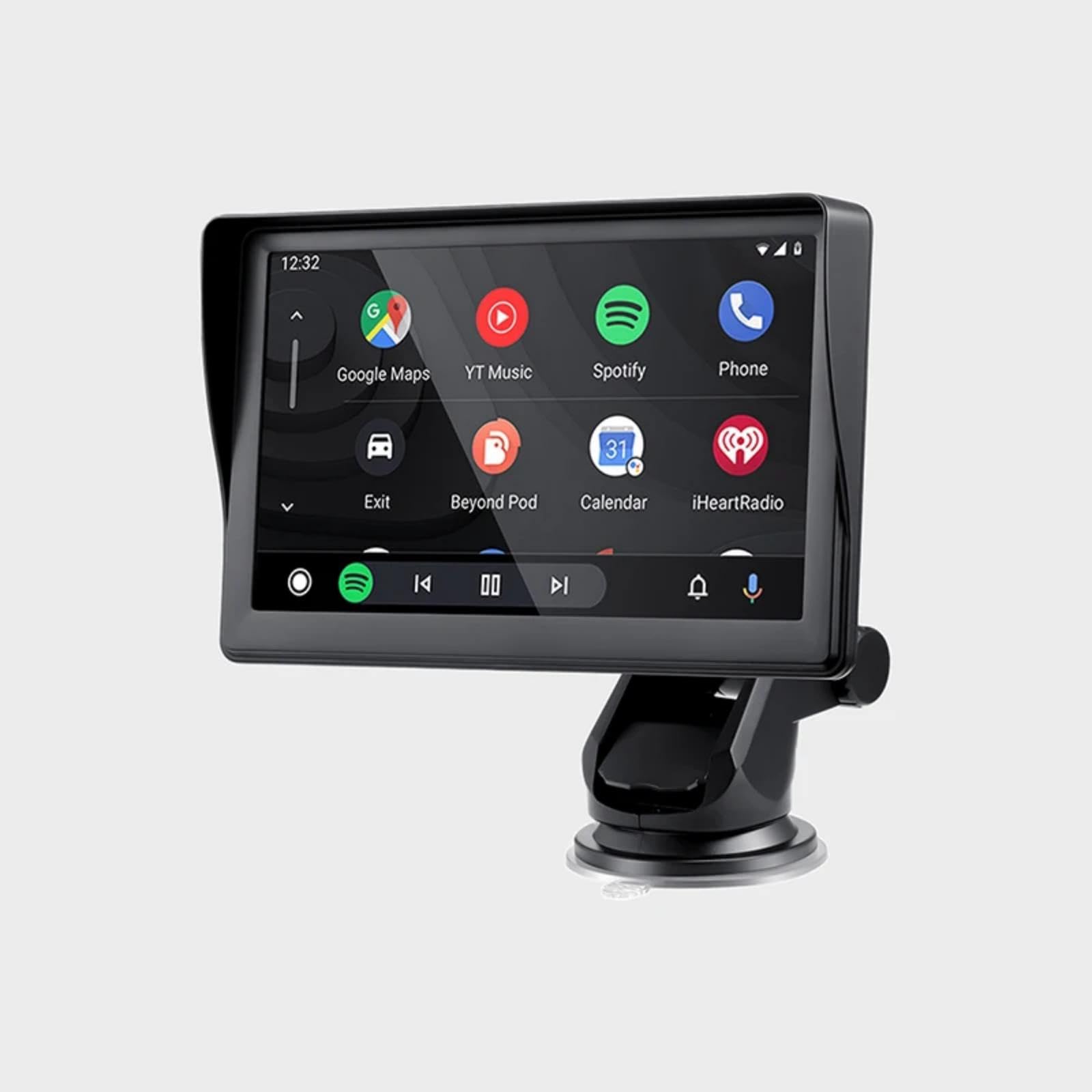 Eunavi 7" Portable Car Stereo Wireless CarPlay & Android Auto Screen for 2024 Latest Car Portable Touchscreen Display with Bluetooth, GPS Navigation,