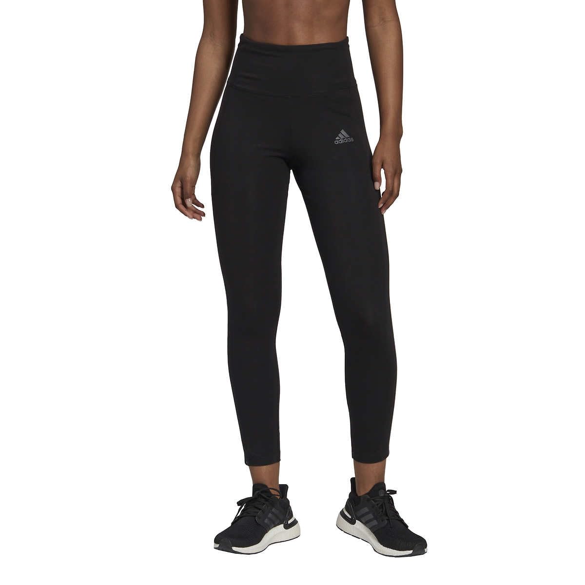 adidas Leggings for Women - Cotton Leggings - Black Leggings - High Waisted - 7/8 Length