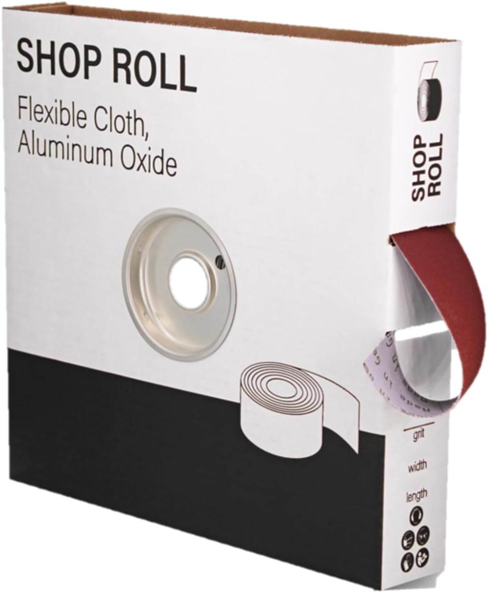 VSM 332670 Abrasives 2" X 50 Yard 120 Grit Aluminum Oxide Cloth Roll, Fine Grade, F Weighted Backing,Brown