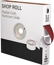 2" x 50yd (150'), 120 Grit (Fine) Aluminum Oxide Sanding Shop Roll, F-Weight Cotton Cloth Backed Sandpaper Roll for Hand Finishing, Woodworking, Metal Working, Polishing