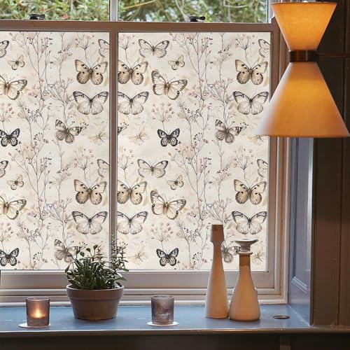 Vinilo Decorativo Adhesivo Beige Floral Boho 40x300 cm miniatura 3