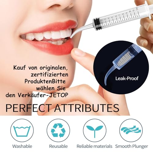 JETOP 6 Stück Dental Spritzen, 12 ml Dental Irrigation Spritze mit Maßnahme, Spritze mit Gebogener Spitze für Die Zahnpflege, Heimtiere Pflege, Kleberfüllung – Bild 5
