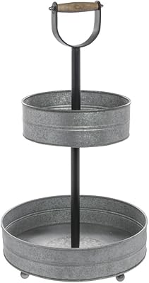 HUBERTÂ® Galvanized Metal Stand 2-Tier Display Stand - 14