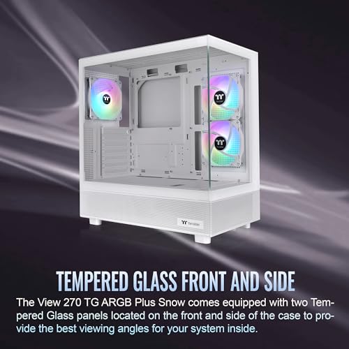 Thermaltake View 270 Plus TG ARGB Snow chasis E-ATX con panel de vidrio templado 3