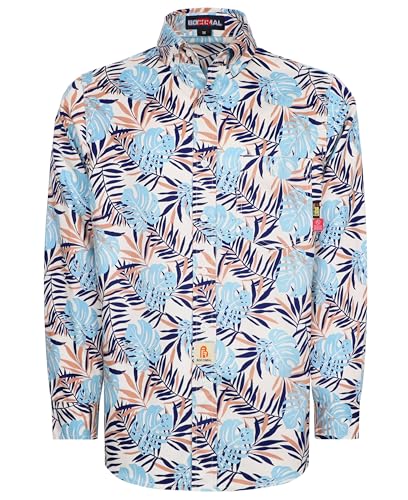 BOCOMAL FR Shirts for Men Printed Bohemia/Hawaii Button Down NFPA2112 CAT2