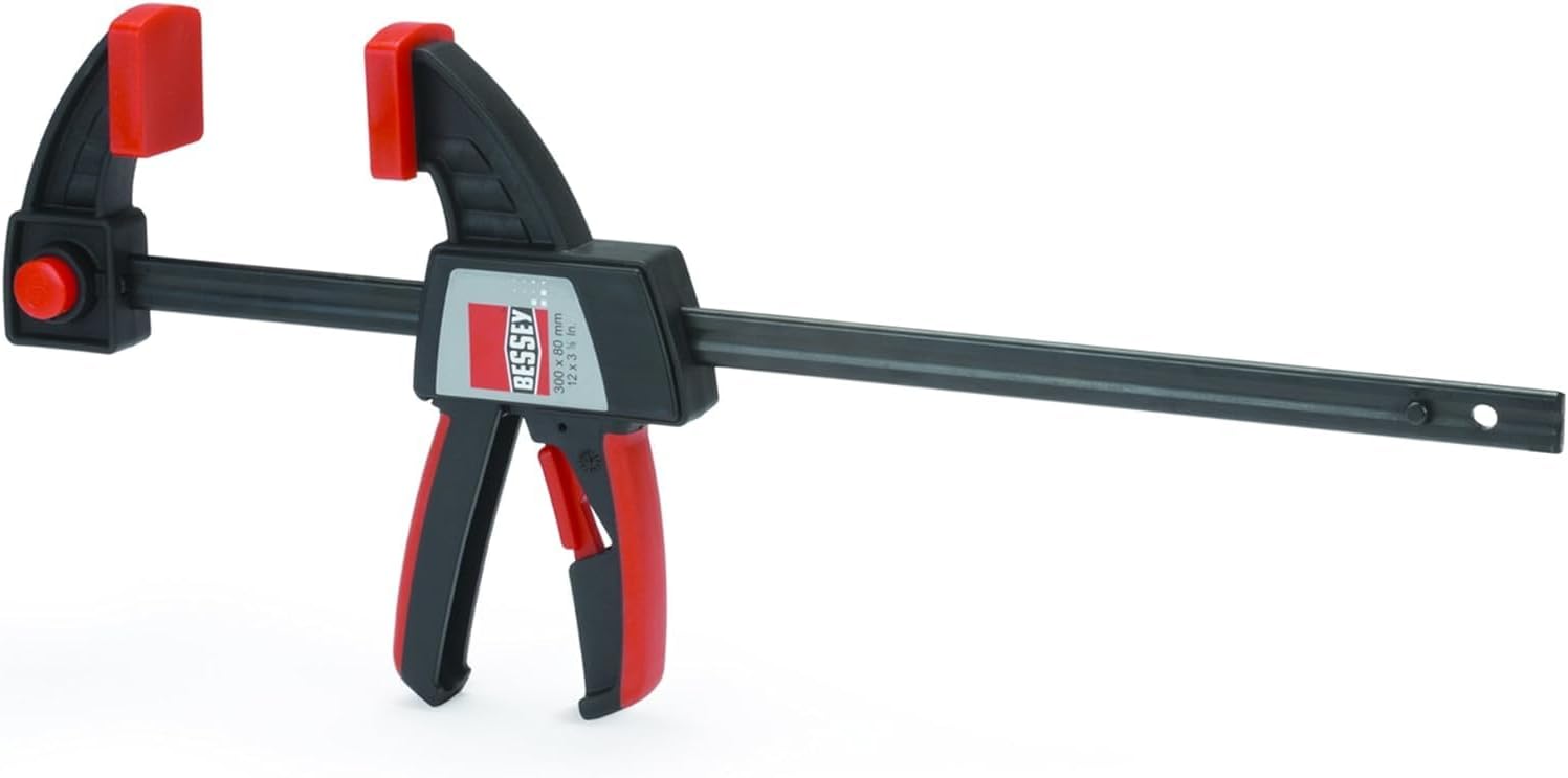BESSEY EZS Series 6 in Trigger Style Clamp, EZS15-8 - 445 lb Clamping Force - Fast Acting One Hand Woodworking Clamps for Wood working, Carpentry, Home Improvement, DIY, Construction Projects