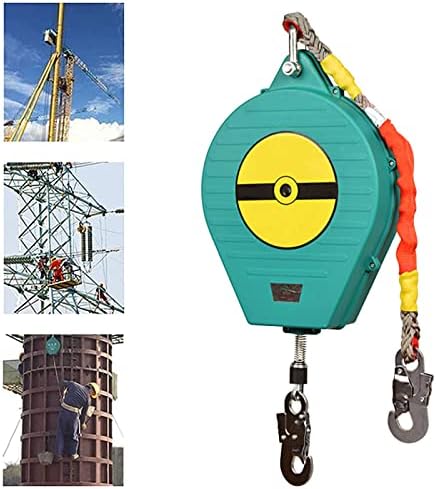 Fall Protection Self Retracting Lifeline Height Safety Device,High-Altitude Fall Arrester Shock Absorbing Lanyard Cable,Roofing Construction Gear,Load:150kg,15m Lifeline(20m)