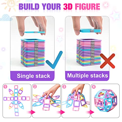 Magnetic Blocks Toys For 3 4 5 7 8+Year Old Boys Girls Upgrade Macaron Magnetic Tiles Set For Kids Age 3-5 Stem Creativity/Educational Building Blocks Toys For Toddlers Children Age 4-8 Birthday Gifts #TOP5
