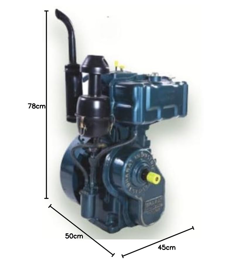 Image of SUPER BHARAT 6.5 HP Single Cylinder High Speed Water Cooled Diesel Engine 6.5 HP 4.8 kW 1500 RPM 1 Cylinder Bore X Stroke (mm) 85X110 Cubic Cap. (cc /cyl.) 624 fuel consumption at full load 246(g /Kwh)