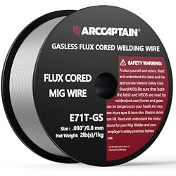ARCCAPTAIN Flux Core Welding Wire .030, E71T-GS Mig Welding Wire 2-Pound Spool Gasless Mild Carbon Steel Compatible With Lincoln Miller Forney Harbor Welder