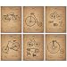 Bicycle Patent Prints - Set of Six Vintage Bike Decor Wall Art Photos
