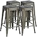 Yaheetech Bar Stools 30 inches/Metal Chairs Set of 4 Metal Barstool Blackless Indoor/Outdoor Tolix Style,Gun Metal