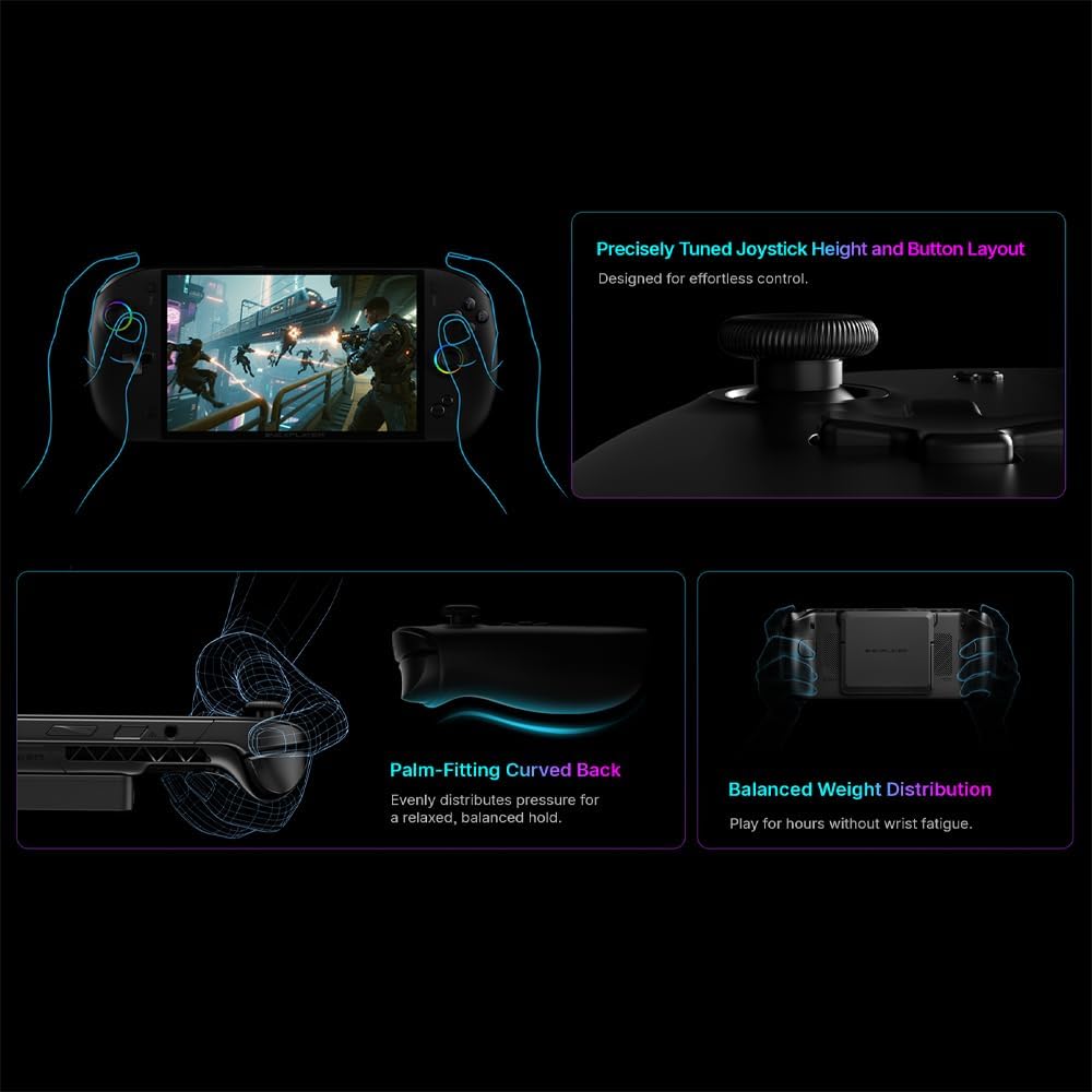 OneXFly Apex Portable Handheld Game Console: AMD Ryzen AI Max 395, Radeon 8060S Graphics, 8-inch 120Hz Display, Liquid Cooling Support, 85Wh Swappable Battery for AAA Games(48GB RAM + 1TB SSD)