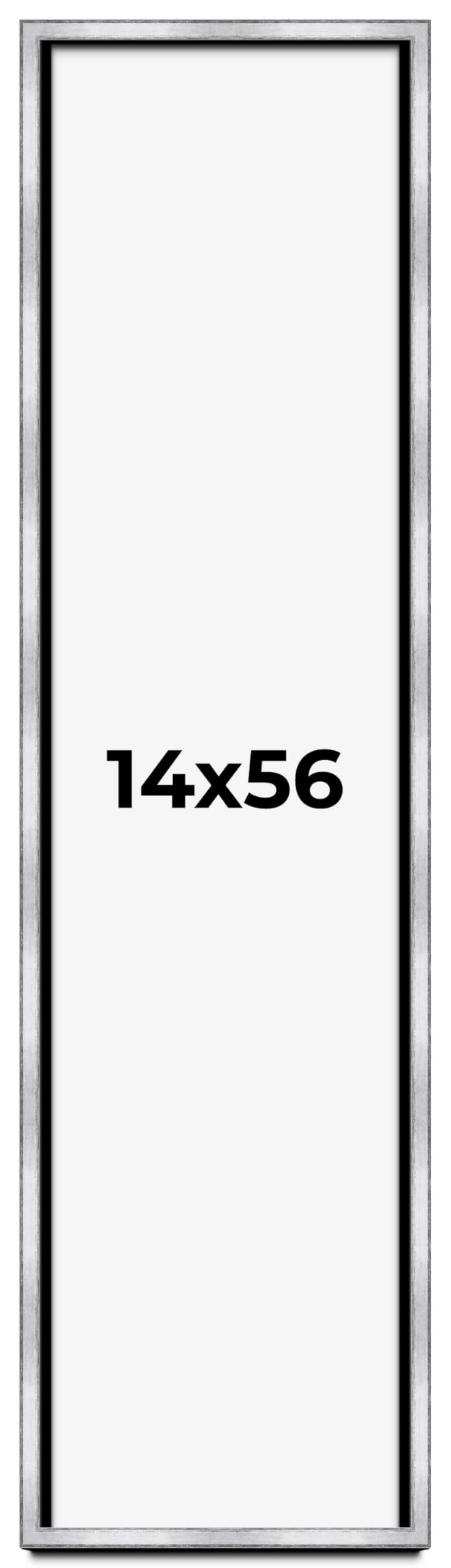 Photo 1 of 14x56 Shadow Box Frame Silver | 1.375 Inches Deep Real Wood Contemporary Shadowbox Display Frame | UV Resistant Acrylic Front, Acid Free Backing, and Hanging Hardware | Venus Picture Frame Style