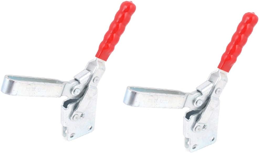 New Lon0167 2 PCS Featured Quickly Holding Red reliable efficacy Plastic Covered Handle U Shaped Bar Vertical Toggle Clamp 340Kg 12270(id:d95 39 85 383)