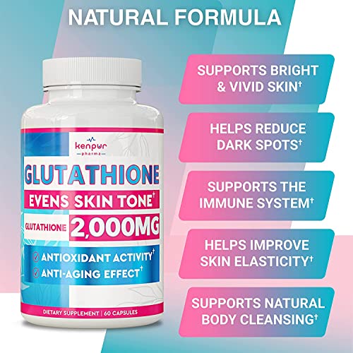 (2 Pack) Liposomal Glutathione Supplement - Premium Glutathione Pills For Dark Spots, Uneven Skin Tone And Elasticity - Anti-Aging 2,000 Mg I Glutathione Liposomal Supplement - 120 Pills In Total #TOP3