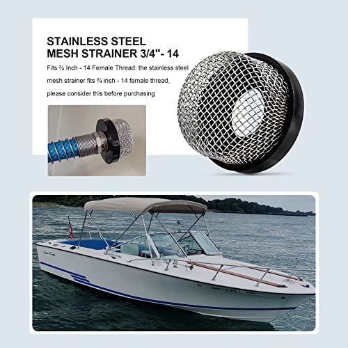 Powswopx Stainless Steel Mesh Strainer 3/4"- 14 Aerator Screen Strainer Stainless Mesh Replace Fpr Livewell Pump, Ma-023 Screw On Strainer Industrial Plumbing Inline Strainers #TOP6
