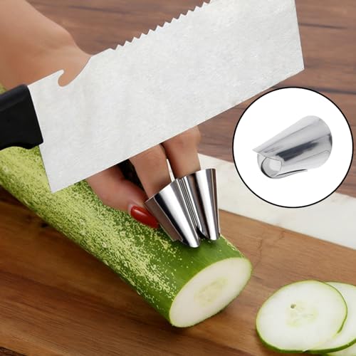 T Tulead 6 peças de protetor de dedo de aço inoxidável protetores de dedo protetores de ponta de ded