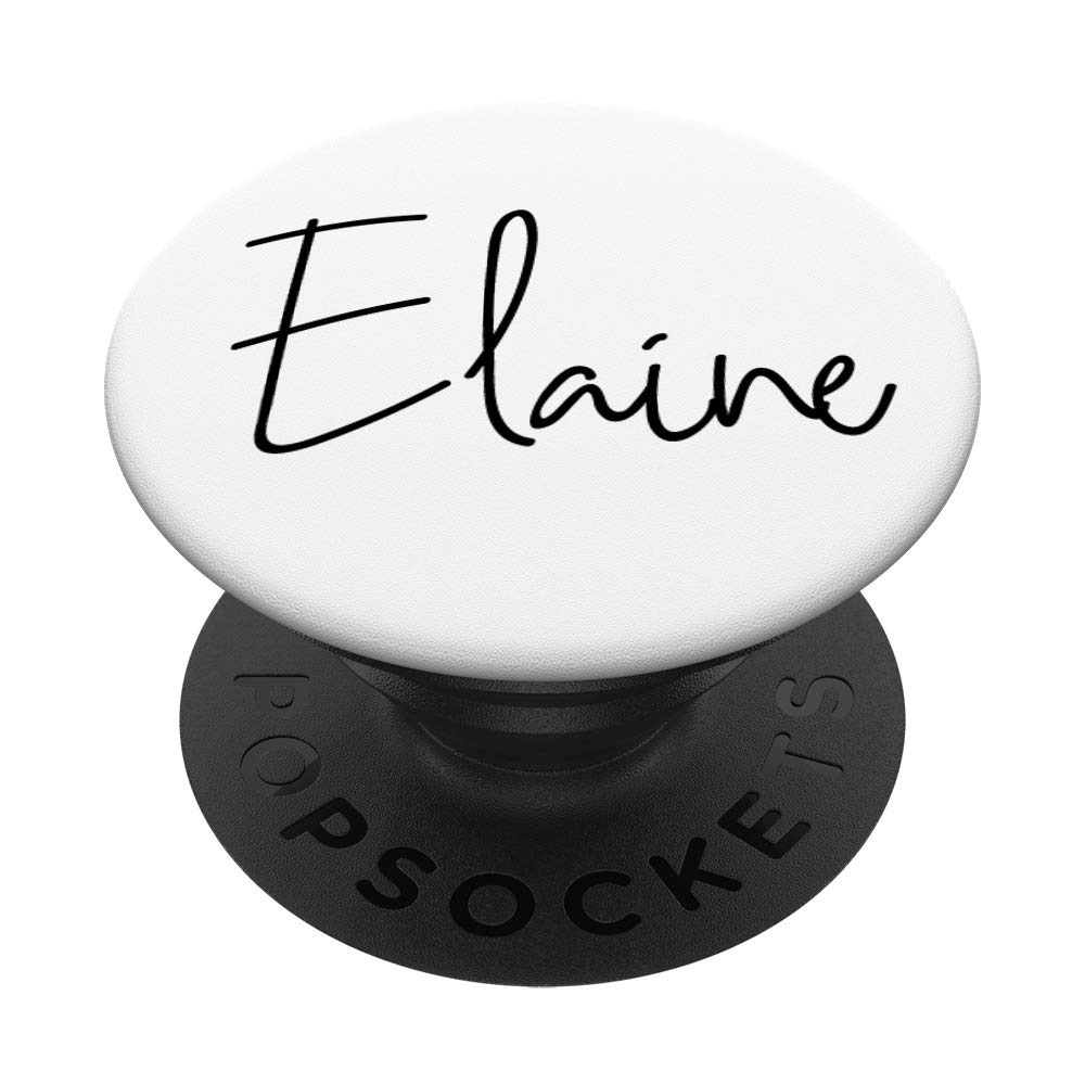 Elaine Pop Design Birthday GiftElaine Name Black on White for Girls & Women - Elaine PopSockets Grip and Stand for Phones and Tablets