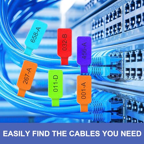 64 Stück Kabeletiketten Kabel, 2 x 9 cm Wiederverwendbar Nylon Kabelbeschriftung 8 Farben Kabelmarkierung Beschreibbare Kabelmarkierer für Kabelmanagement und Tägliche Markierung