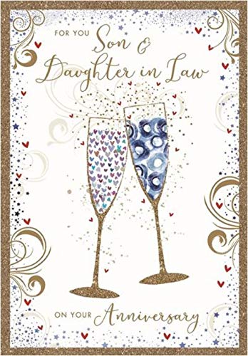 Biglietto Di Auguri Anniversario Ling Design - Figlia E Genero - Design Wildlife Con Busta