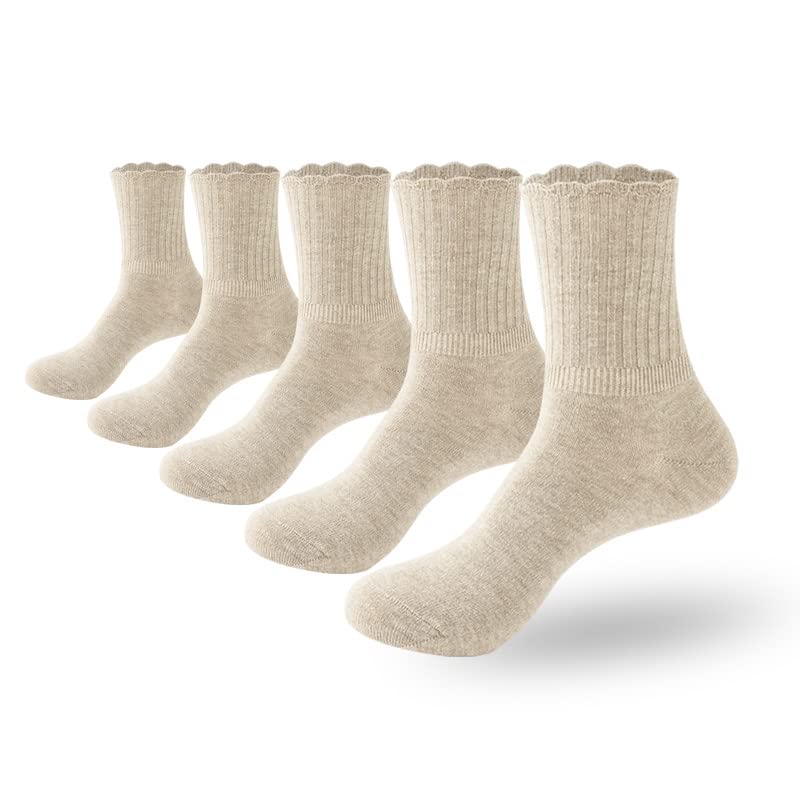 Image of PADFOM Women Thin Cashmere Socks, Soft Socks Women Above Crew Socks 5 Pairs Size 5-9