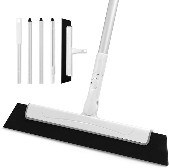 Newthinking Foam Floor Squeegee for Wet Room, Lightweight Floor Water Wiper with Adjustable Long Handle for Wet Room Bathroom Floor, 26-48 inches