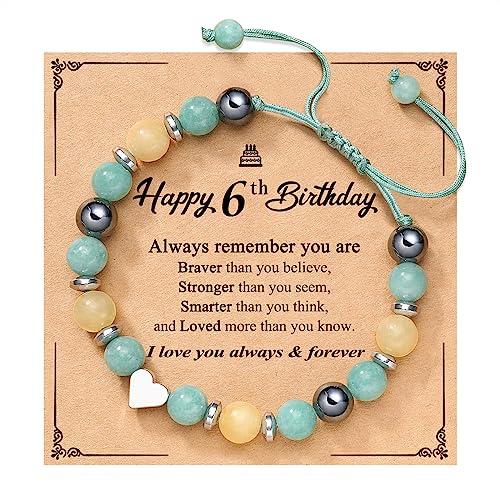 UPROMI 6th/7th/8th/9th/10th/11th/12th/13th/14th Birthday Gifts for Girls, Happy Birthday Bracelet