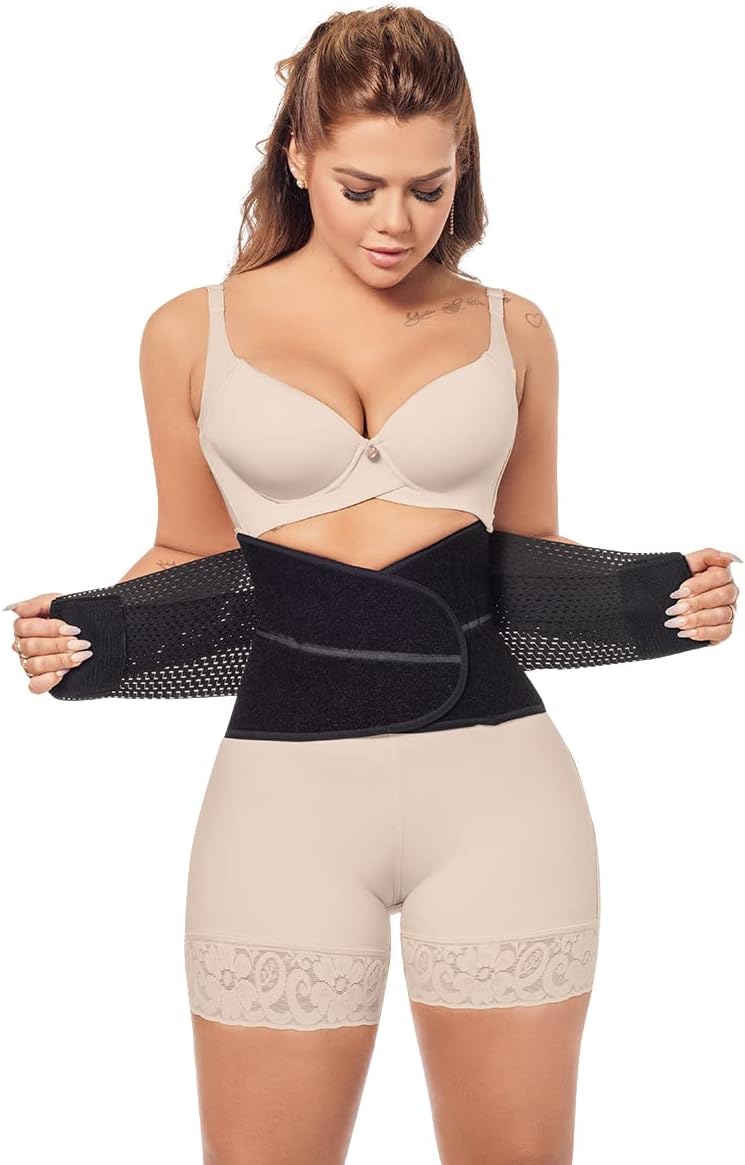Forma Tu Cuerpo Waist Trainer Neoprene Black Belt - Adjustable Lumbar Support Belt for Workout, Back Support for Men & Women