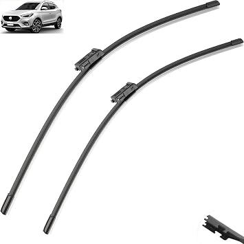 Car Front Rear Wiper Blades Compatible with MG ZS 2017-2023 24"+14"+10" ZS EV MGZS MGZSEV Windshield Frameless Soft Rubber Windscreen 2021 Color LHD, Size Front