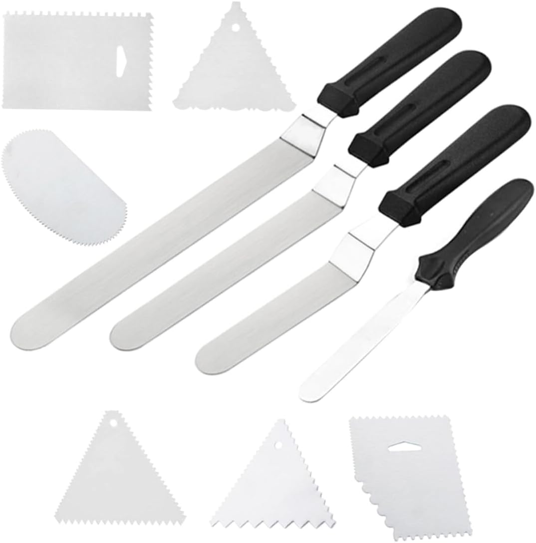 Stainless Steel Cake Spatula Set, 10Pcs Icing Smoother Tools