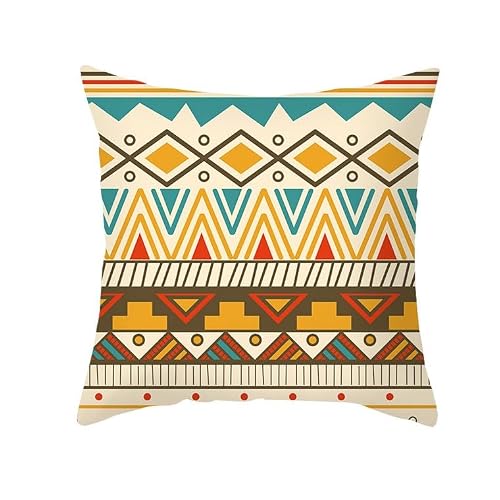 Chenlane Silk Pillow Cover Kids Room Cushion Backrest Bohemian Ethnic Style, Long Chair Covers For Living Premium Thickened Fabric 45x45 cm, 1Pcs