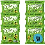 Freestyle Snacks Olive Snack Packs - As Seen on Shark Tank - Single Serve - Fresh Pitted Green Olives, Grown in Greece, All Natural, Non-GMO, Sugar-Free, Salty Snack - Original, 1.1oz (6 Pack)
